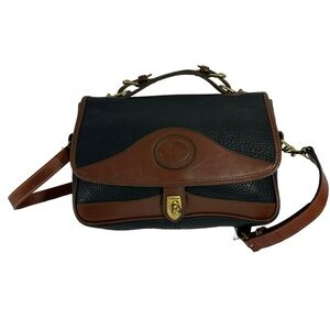 Vintage DOONEY & BOURKE Carrier black leather satchel shoulder bag purse classic